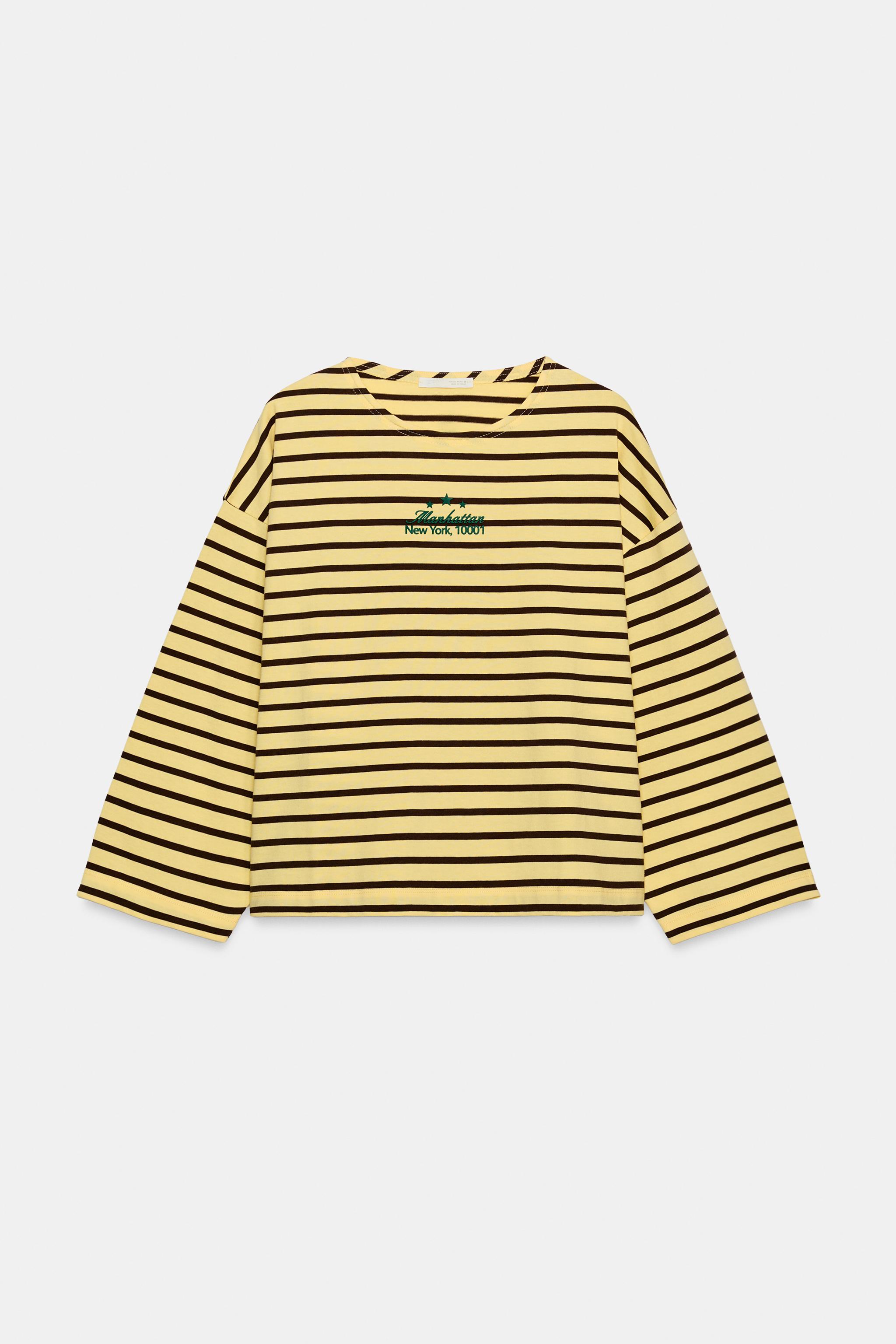 STRIPED TEXT T-SHIRT
